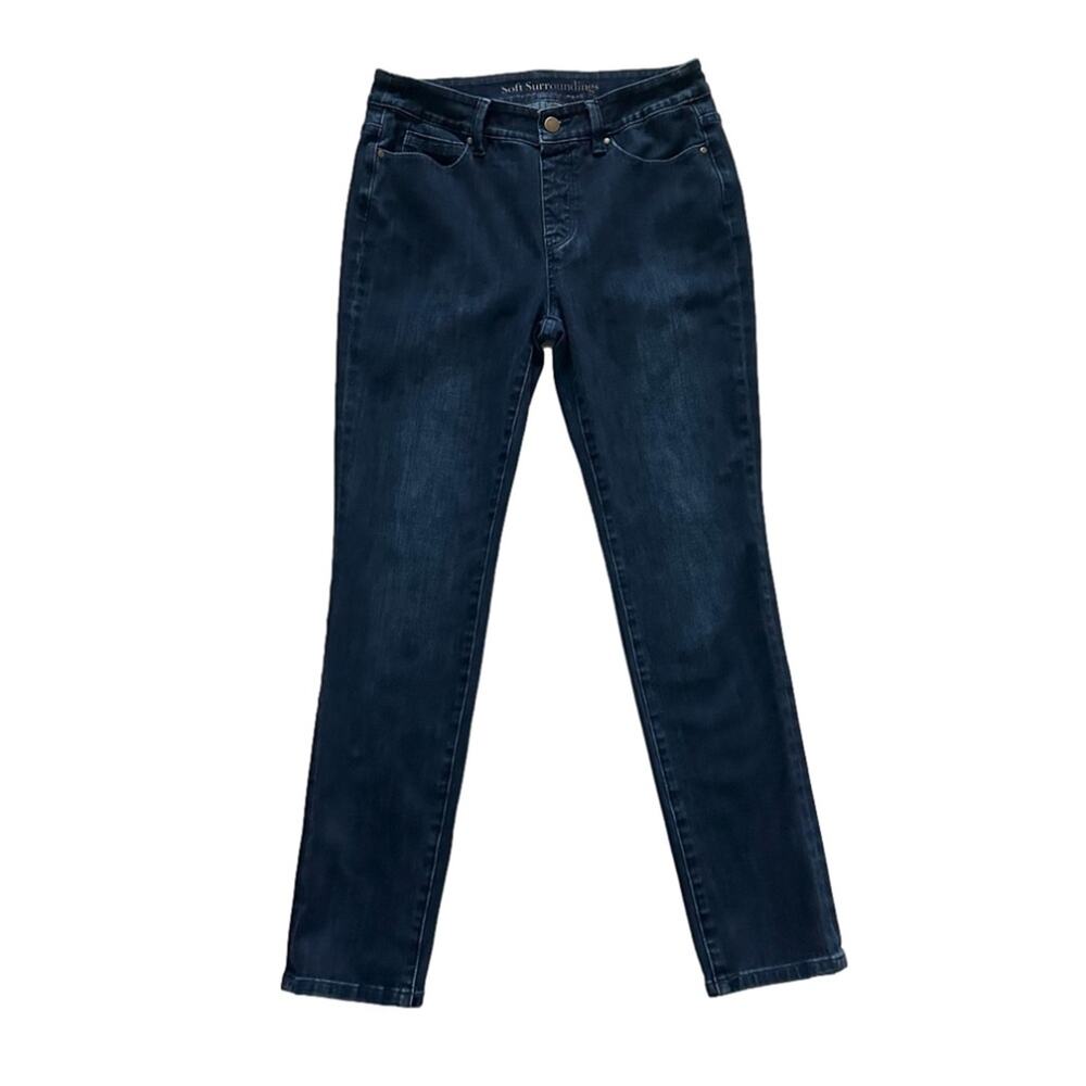 Soft Surroundings Jeans Dark Wash Soft Stretch Pull On Skinny Denim Jean Size XS